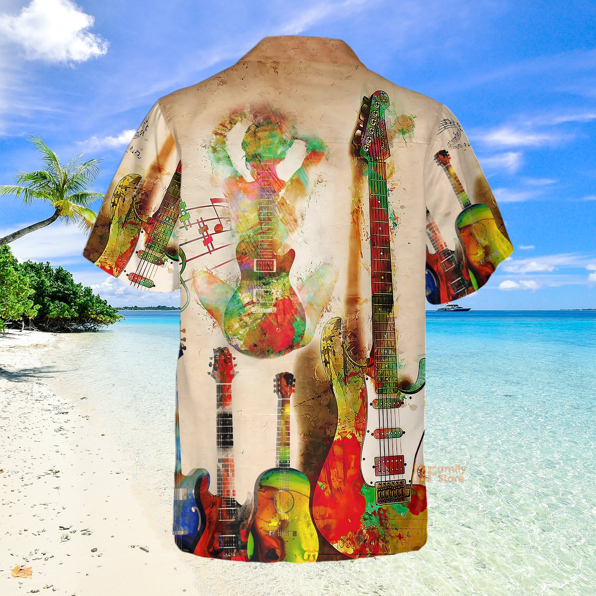 Abstract Guitar Colorful Art Style Hawaiian Shirt