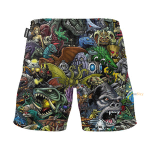 Godzilla Collage Kaiju Monsters - Beach Shorts