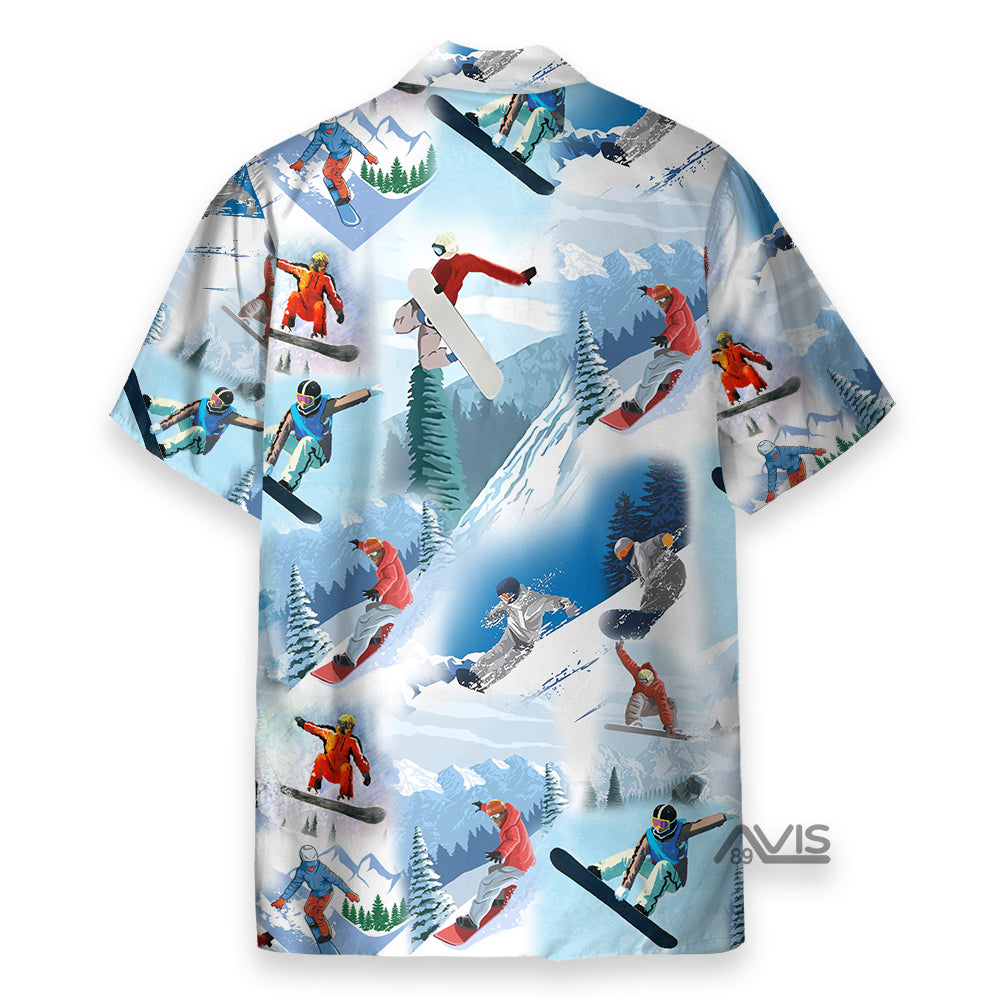 Snowboarding On The Snow  - Hawaiian Shirt