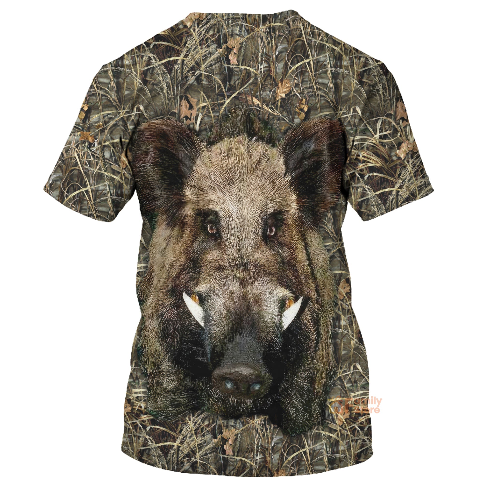 Boar Hunting Navy Green T-Shirt 3D For Men & Women