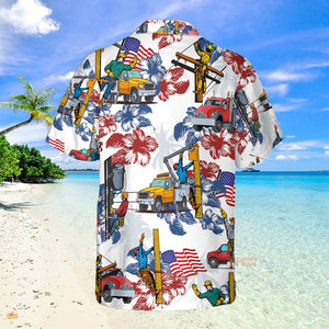 Lineman 4Th Of July Hawaiian Shirt