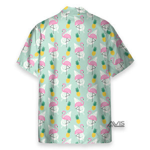 Tropical Pineapple Flamingo Shirt Hawaiian Shirt Summer Vibe