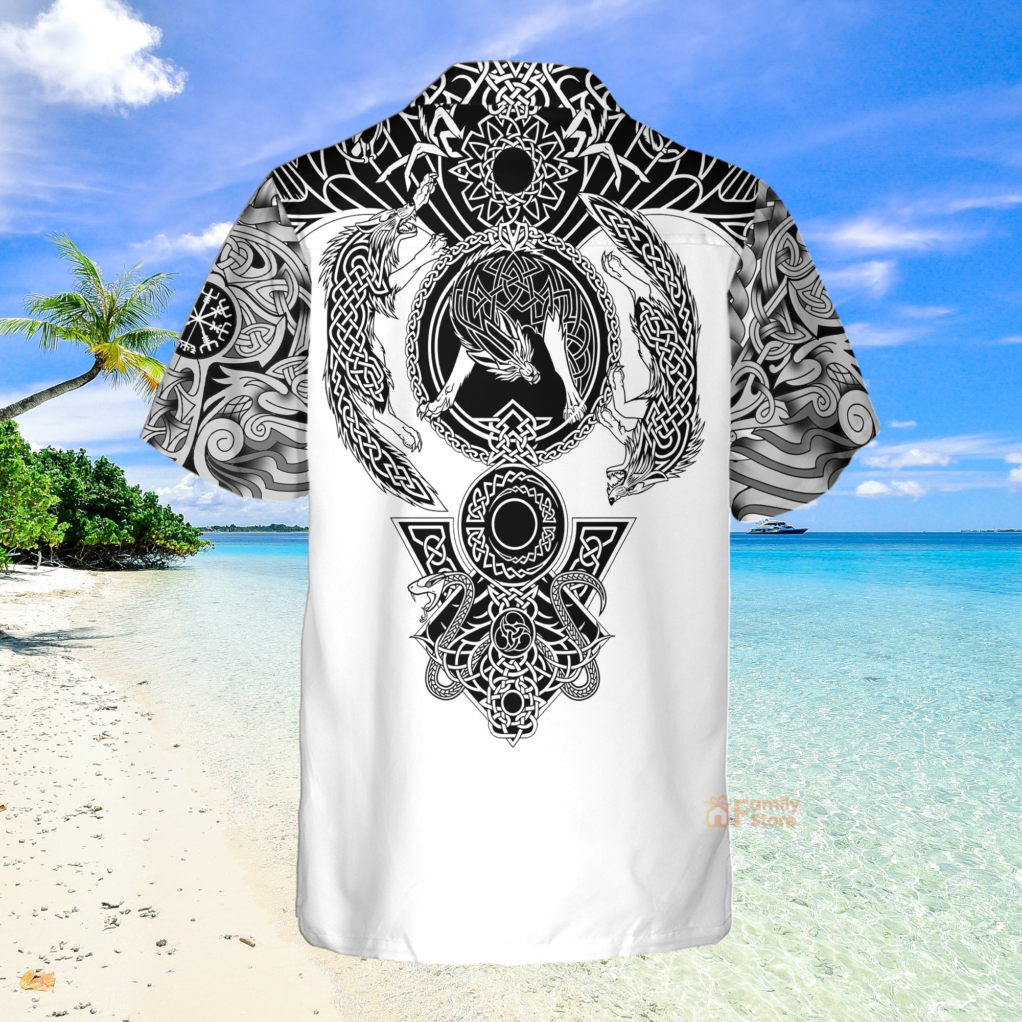 Viking Warrior Blood Black And White Hawaiian Shirt