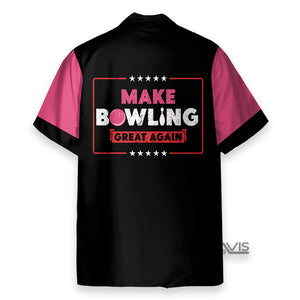 Make Bowling Great Again Pink Hawaiian Shirt For Men & Women