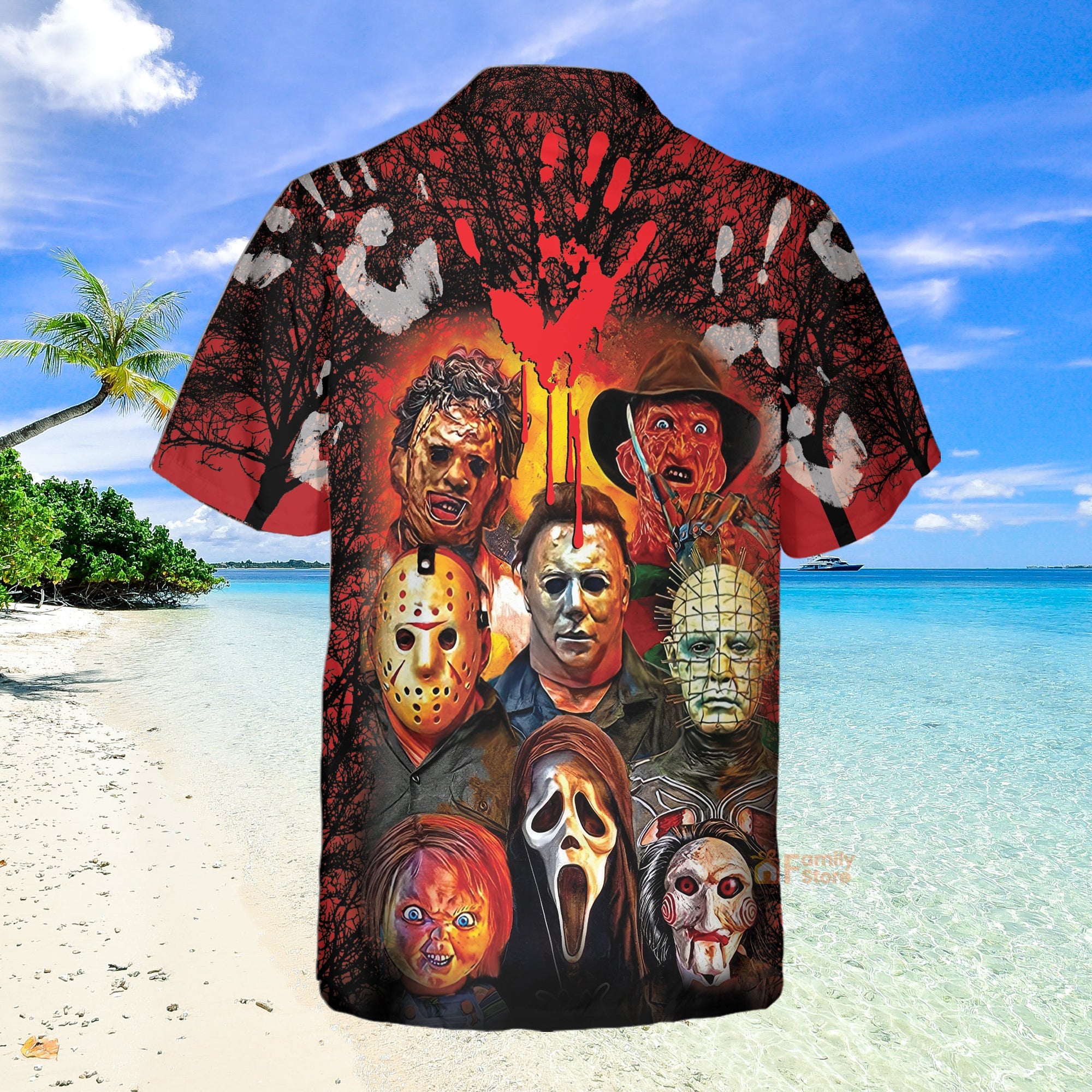 Halloween Horror Movie Characters Blood Scary - Hawaiian Shirt