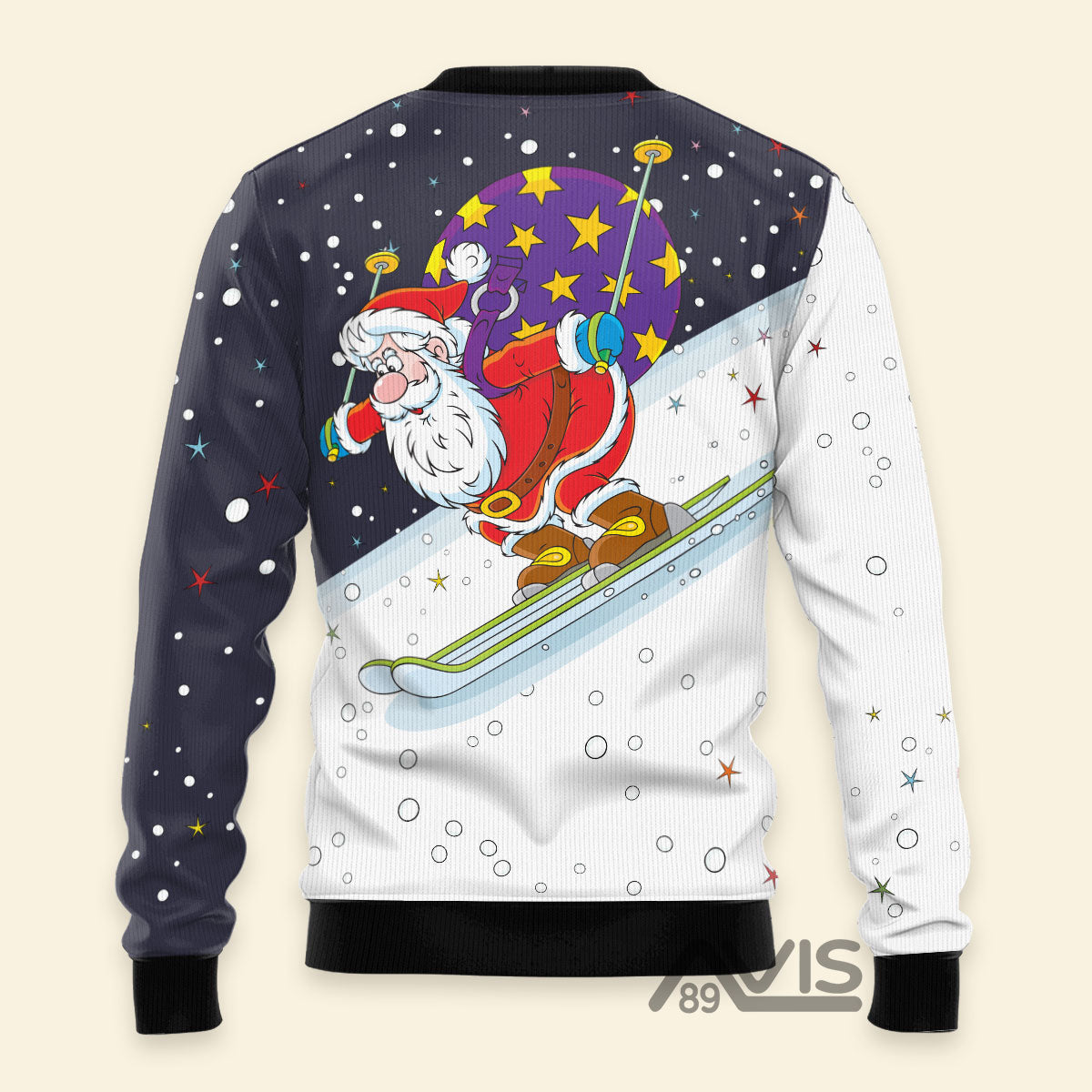 Santa Claus Ski My Life Is Going Down Hill - Funny Ugly Sweater