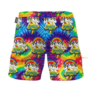 LGBT Pride Unicorn Squad Rainbow Tie Dye - Beach Shorts