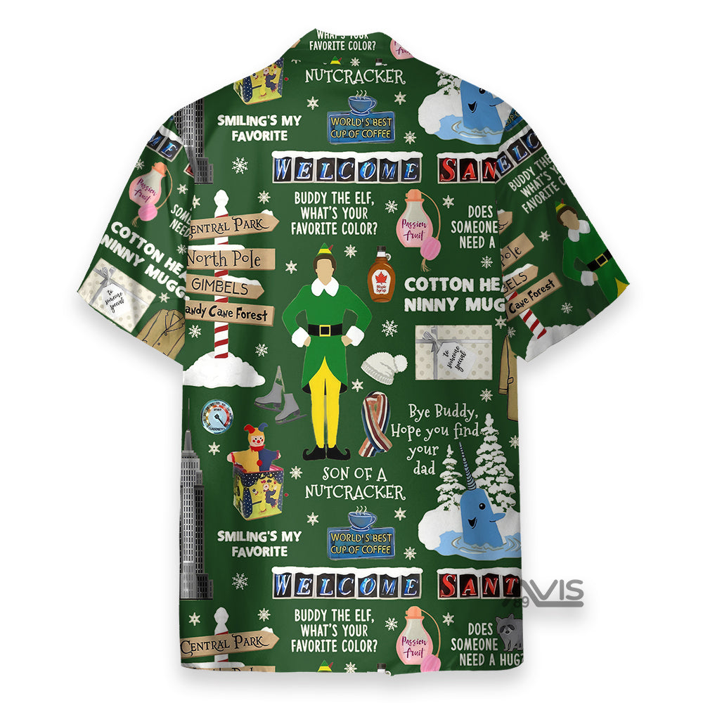 Christmas Buddy The Elf, What'S Your Favorite Cilor Green - Hawaiian Shirt