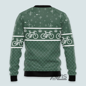 Santa Cycling Christmas Ugly Sweater