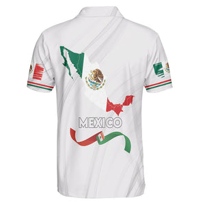 Custom Name Mexico Flag Golf - Personalized Men Polo Shirt