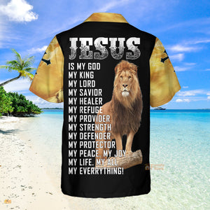 Jesus Easter Day Lion Flame Aloha Hawaiian Shirts For Men And For Women