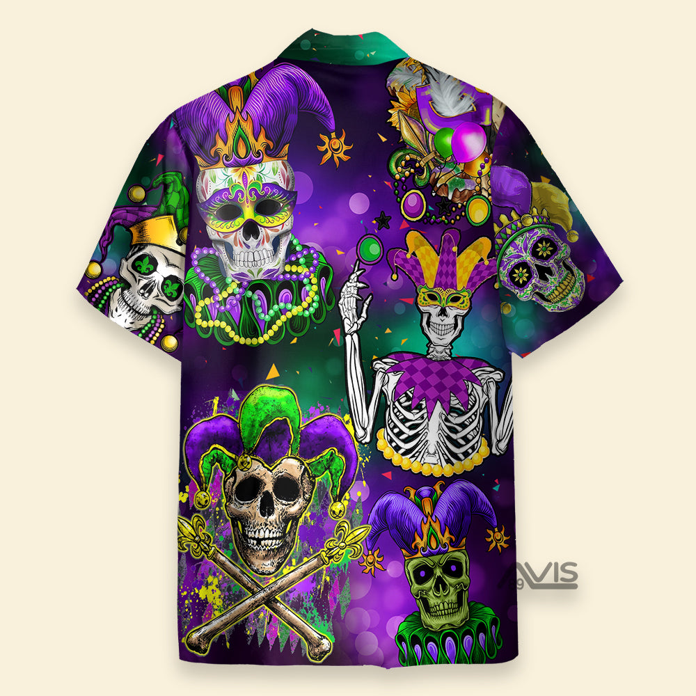 Mardi Gras Holiday Carnival Skulls  - Gift For Family, Friends - Hawaiian Shirt