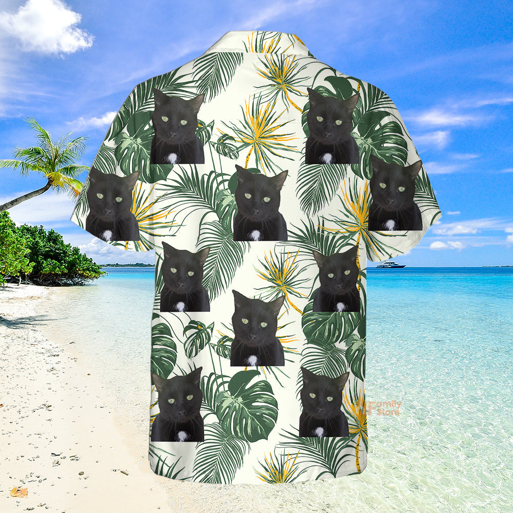 Custom Photo Chihuahua Dog Merry Christmas Leaves Tropical -  Hawaiian Shirt