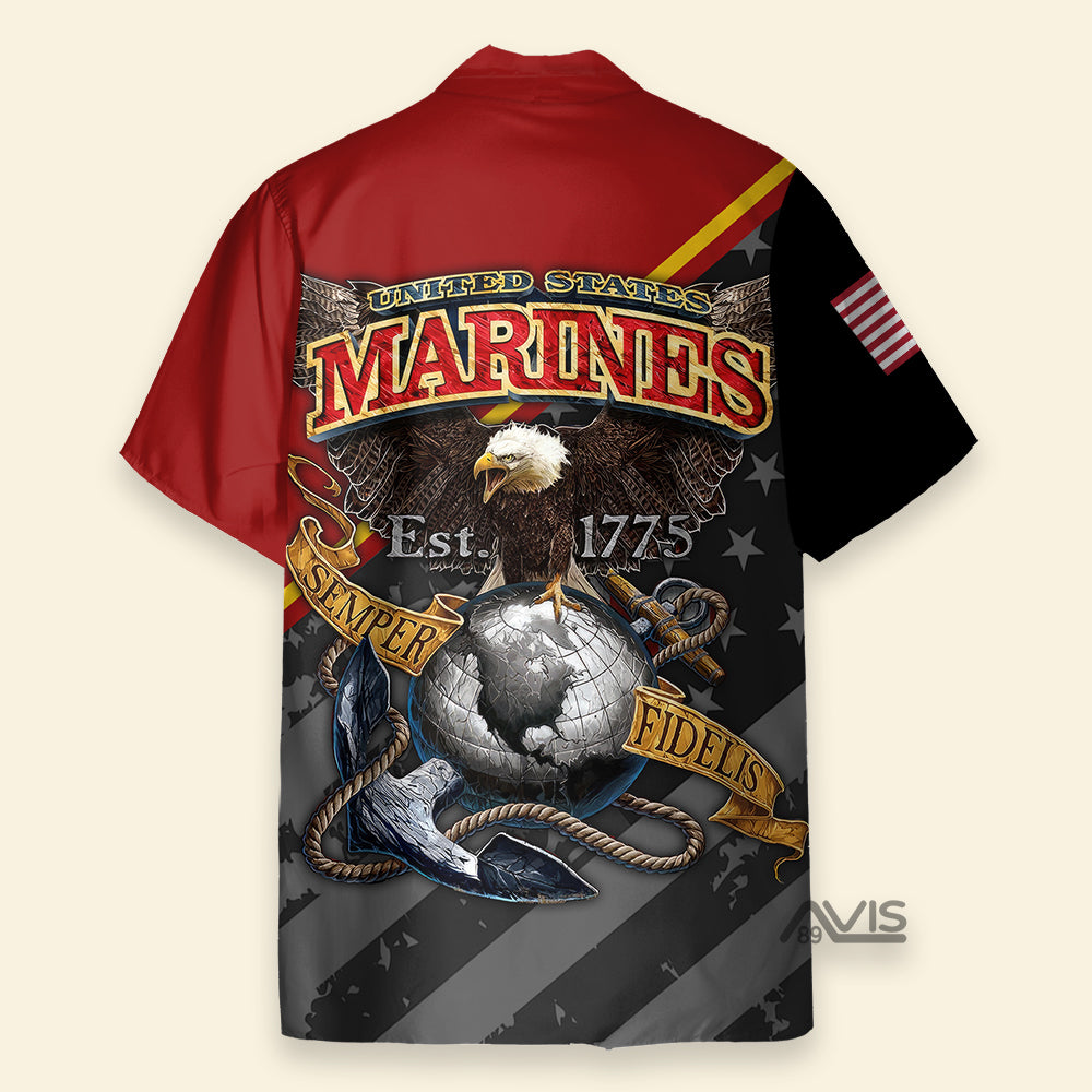 American Happy Memorial Day Marines Veteran - Hawaiian Shirt