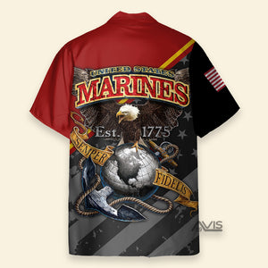 American Happy Memorial Day Marines Veteran - Hawaiian Shirt