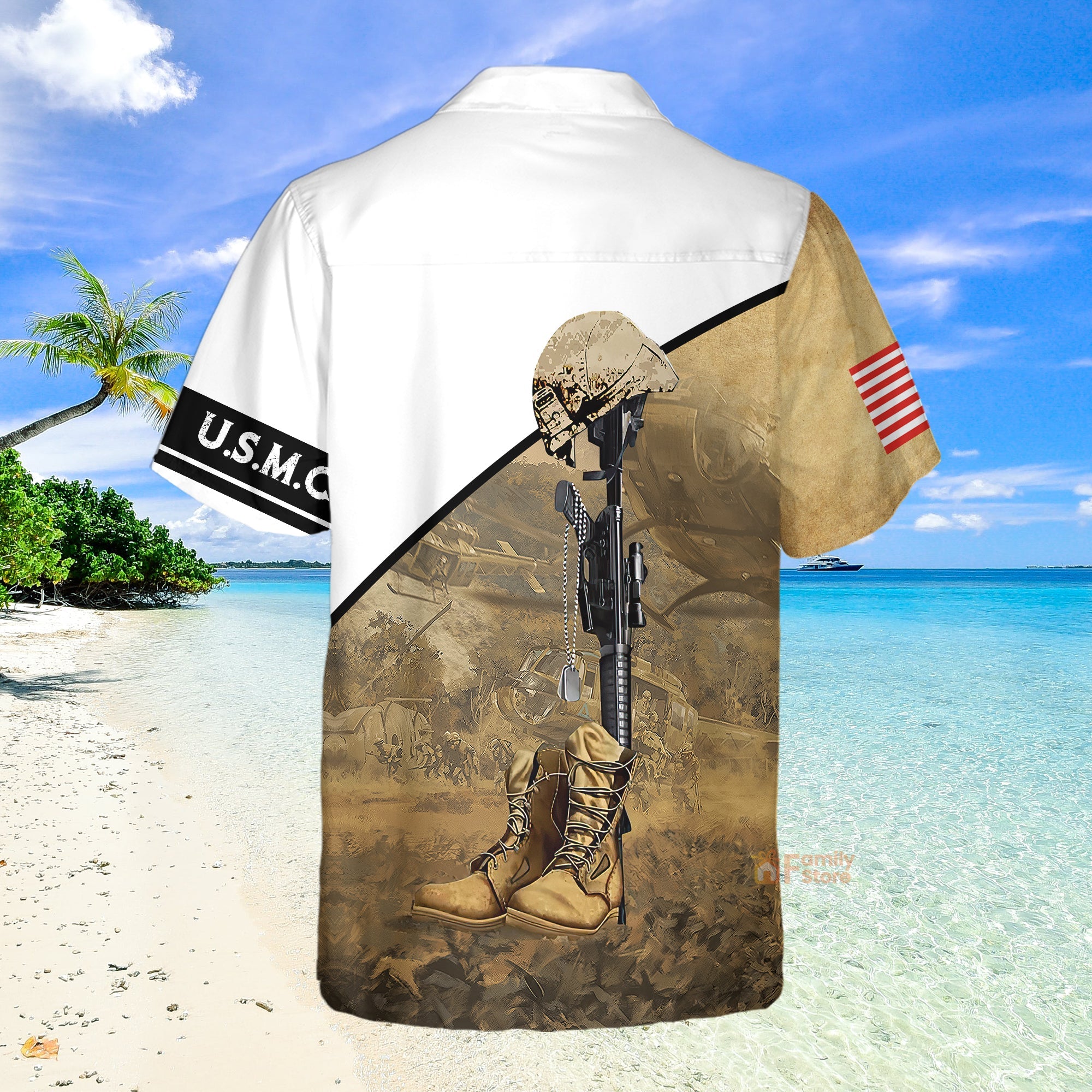 USMC Honor The Fallen Hawaiian Shirt