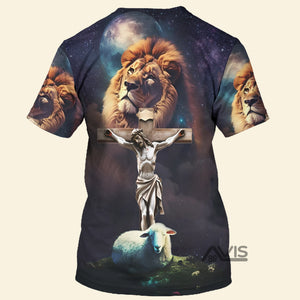 Avis89 Jesus Lion Sheep Galaxy - 3D Tshirt  