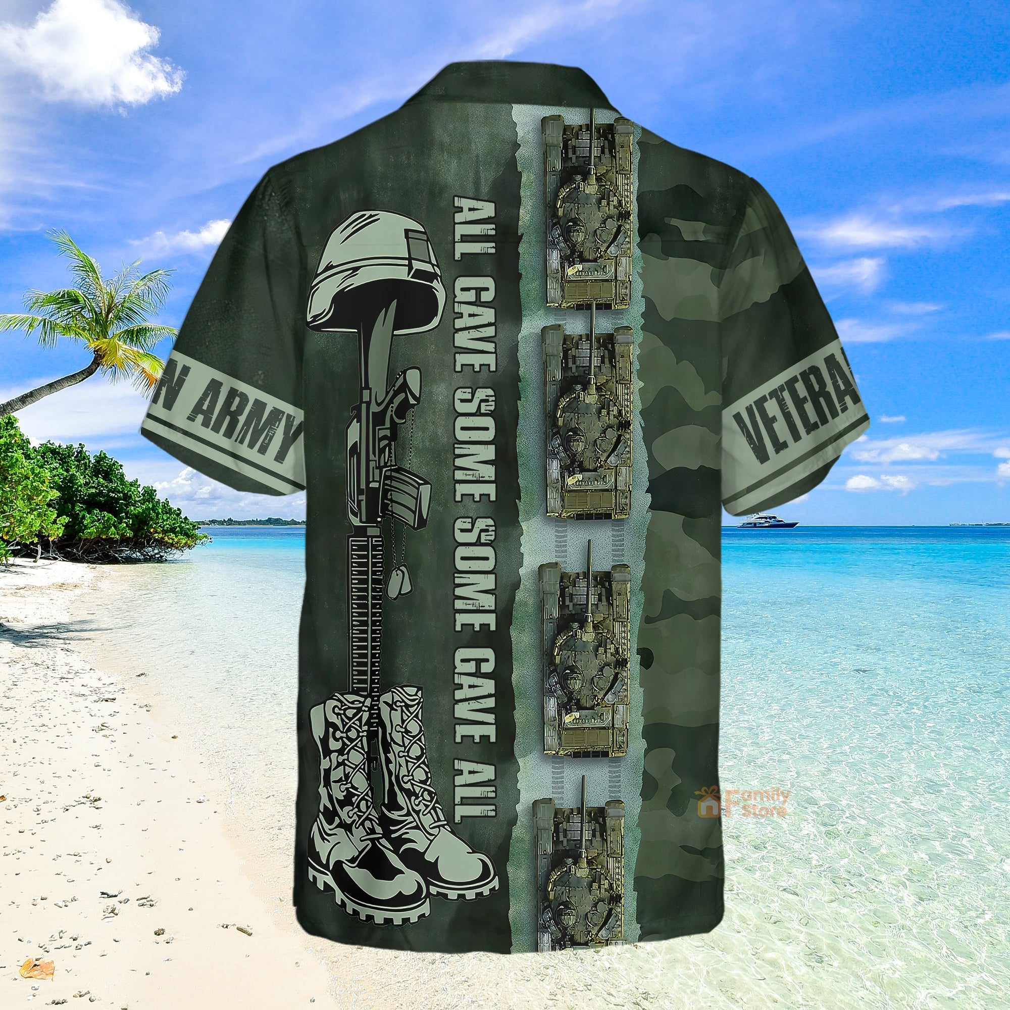 Army Tank All Gave Some Some Gave All Hawaiian Shirt