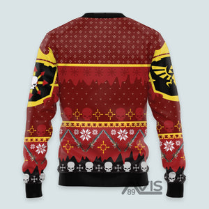 Warhammer Chaos Reigns Khorne Iconic - Ugly Christmas Sweater