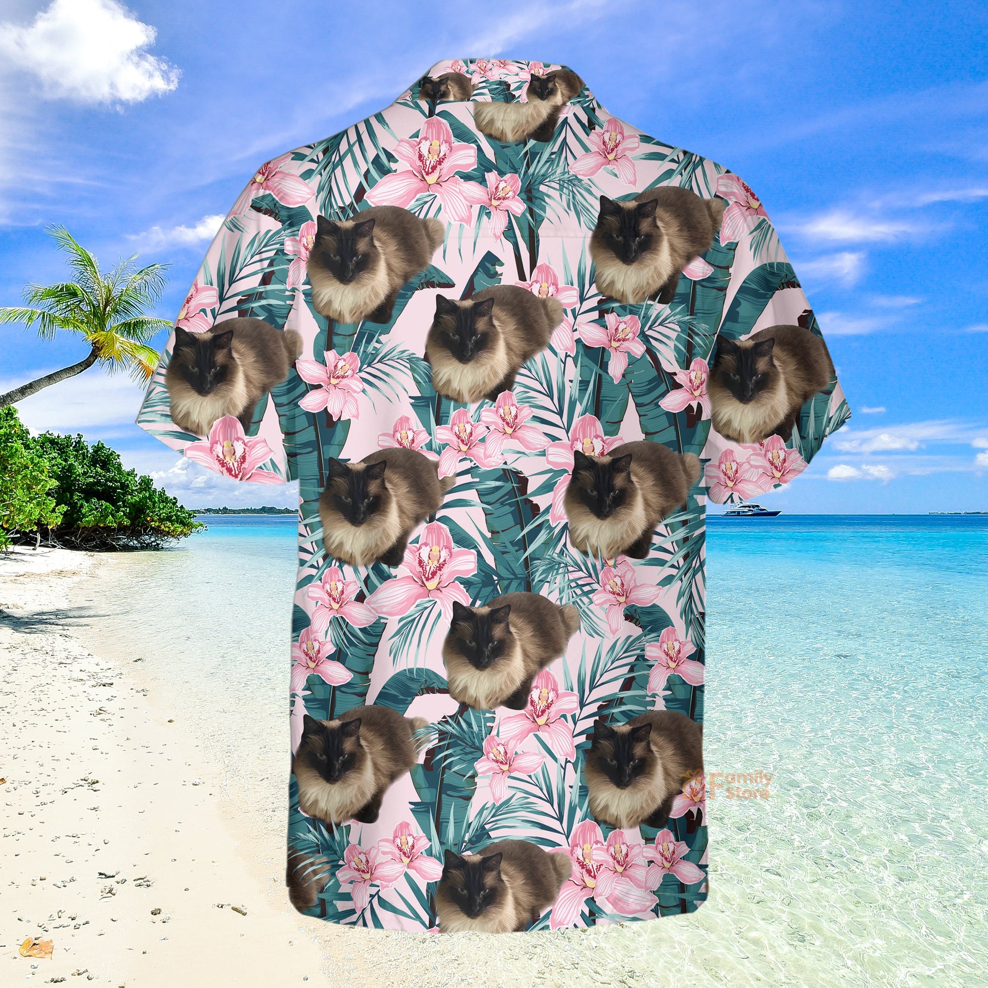 Cats And Queen Of Flower Custom Hawaiian Shirt