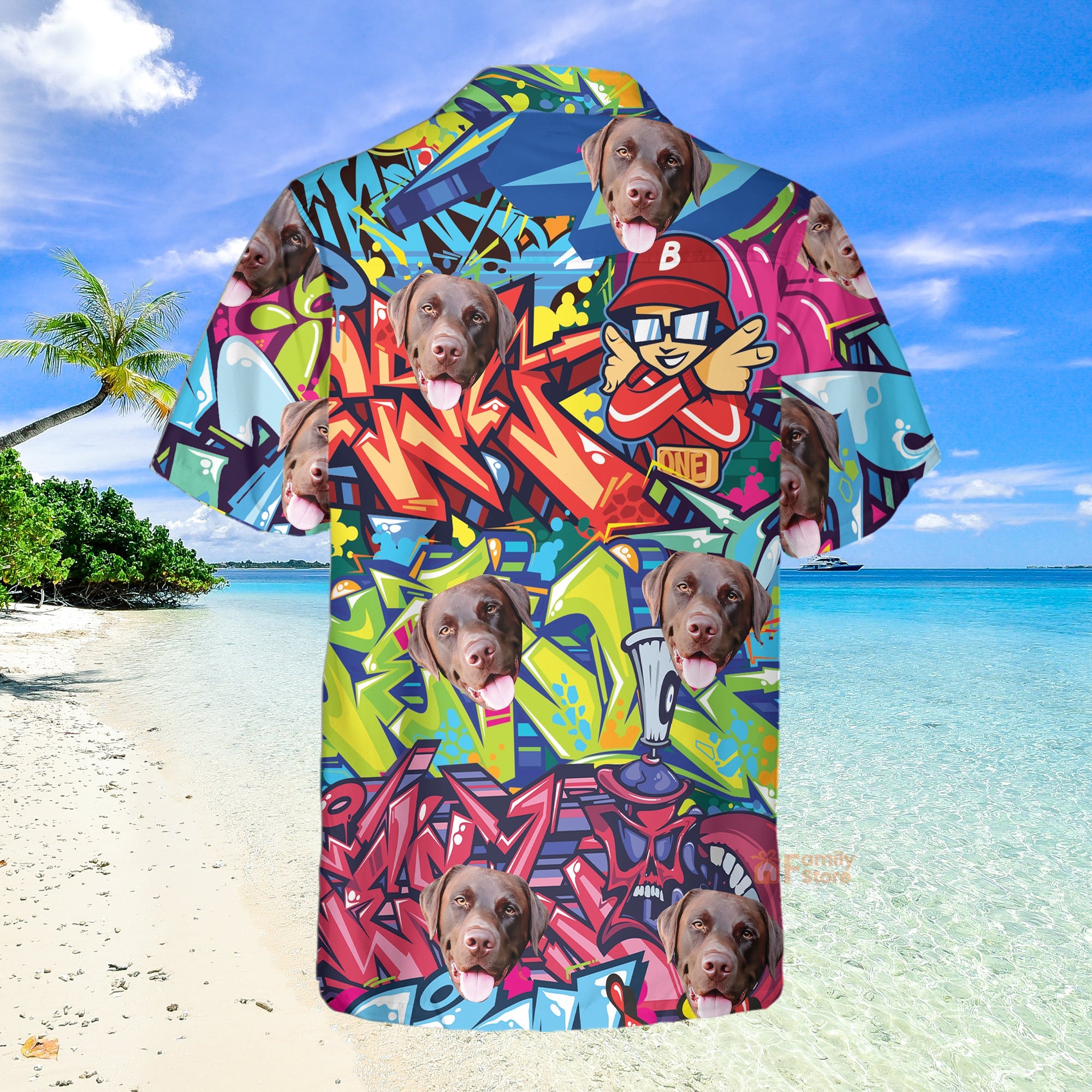 Custom Photo Colorful Graffiti Hip Hop Style - Hawaiian Shirt