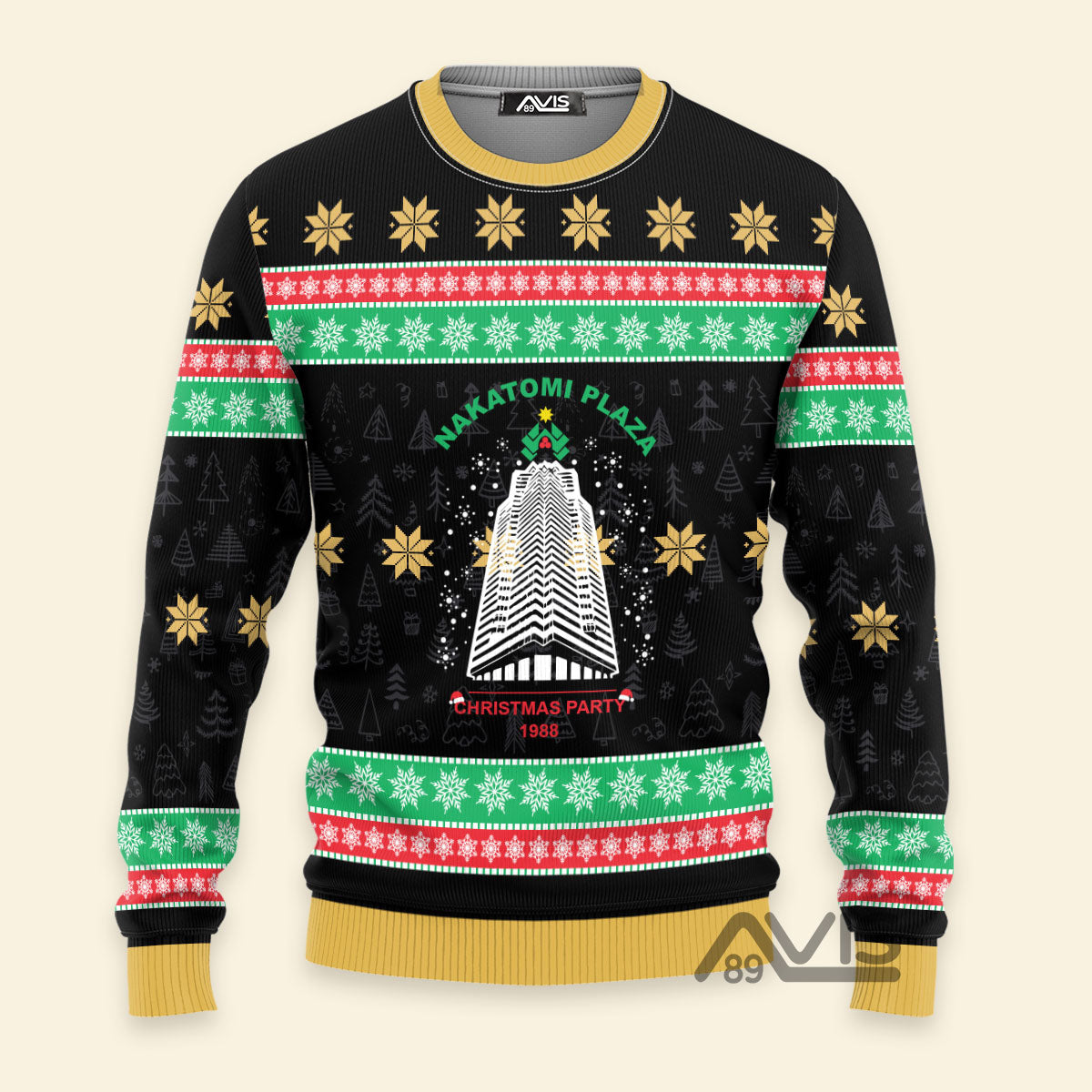 Avis89 Nakatomi Plaza Die Hard - Ugly Christmas Sweater