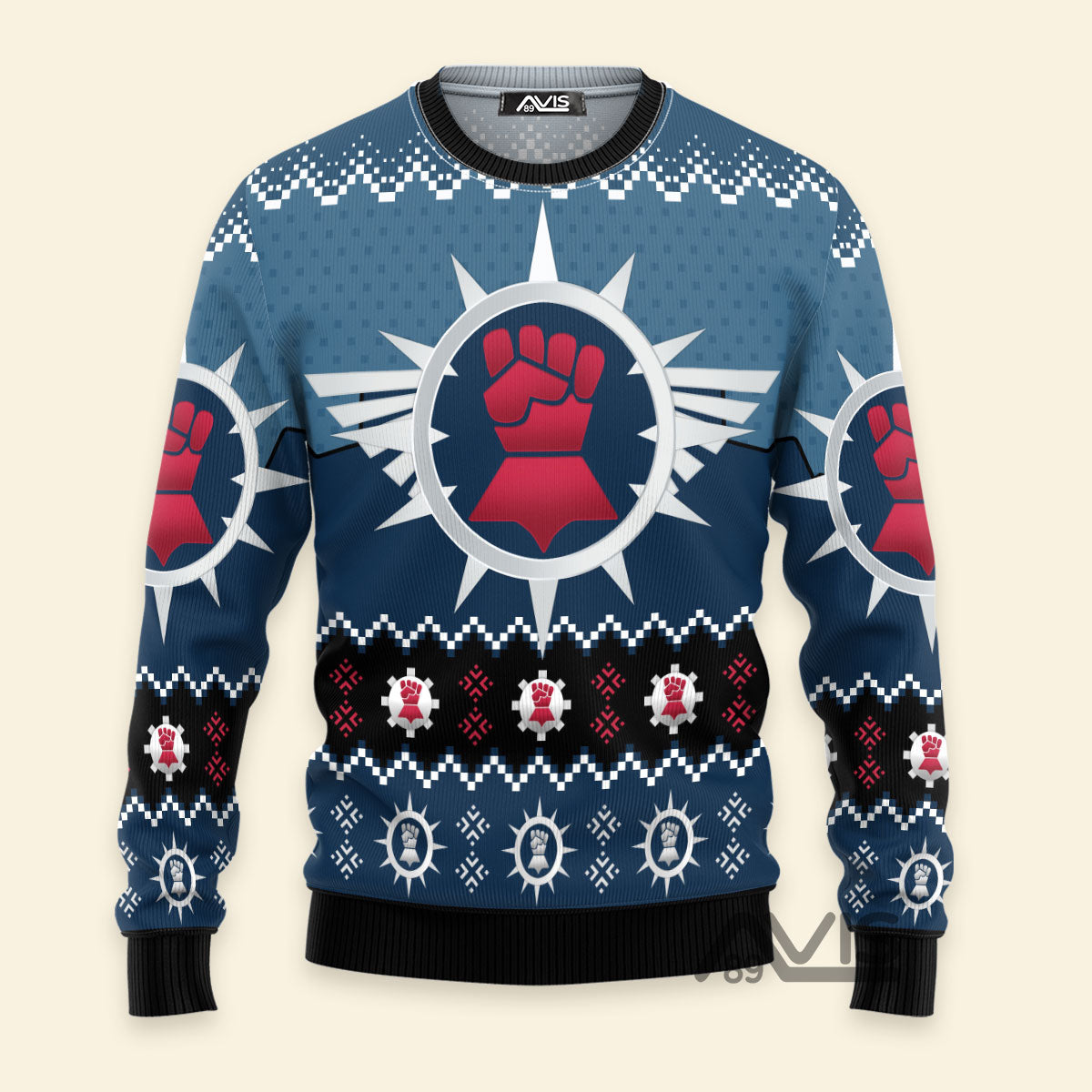 Avis89 Warhammer Crimson Fists Iconic - Ugly Christmas Sweater