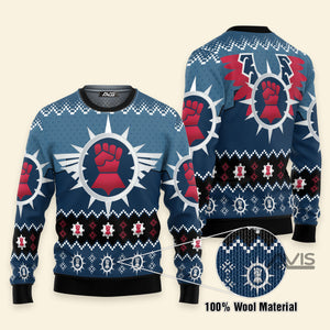 Avis89 Warhammer Crimson Fists Iconic - Ugly Christmas Sweater