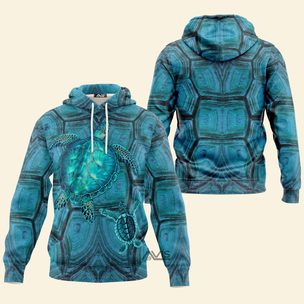 Turtle Ocean Pattern - Hoodie