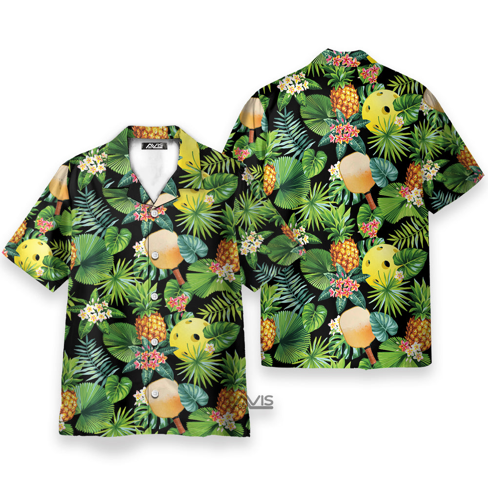 Pickleball Pineapple Tropical Hawaiian Shirt For Men & Women