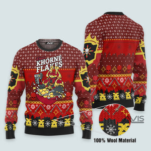 Warhammer Chaos Khorne Flakes Iconic - Ugly Christmas Sweater