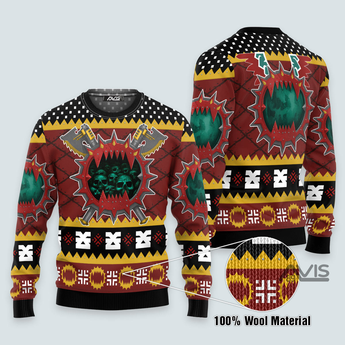 Warhammer Chaos Space Marine World Eaters Iconic - Ugly Christmas Sweater