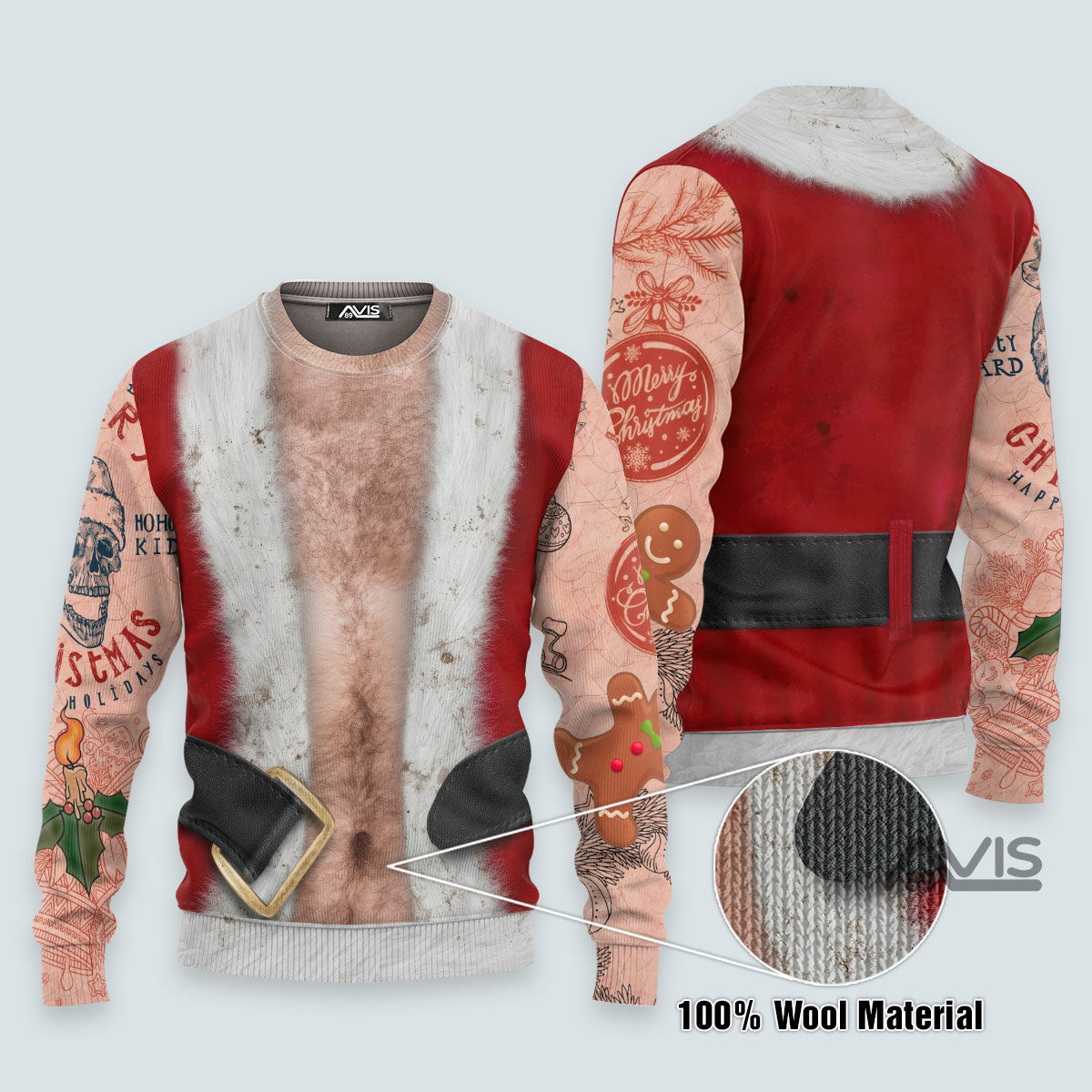 Sleeveless Bad Santa Ugly Christmas Sweater