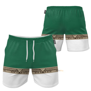 Power Ranger Zeo Green Cosplay Costume - Beach Shorts