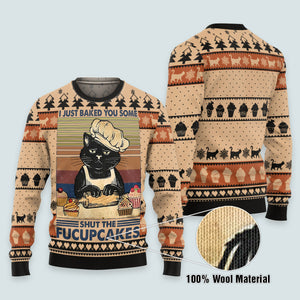 Shut The Fucupcakes Christmas Ugly Sweater