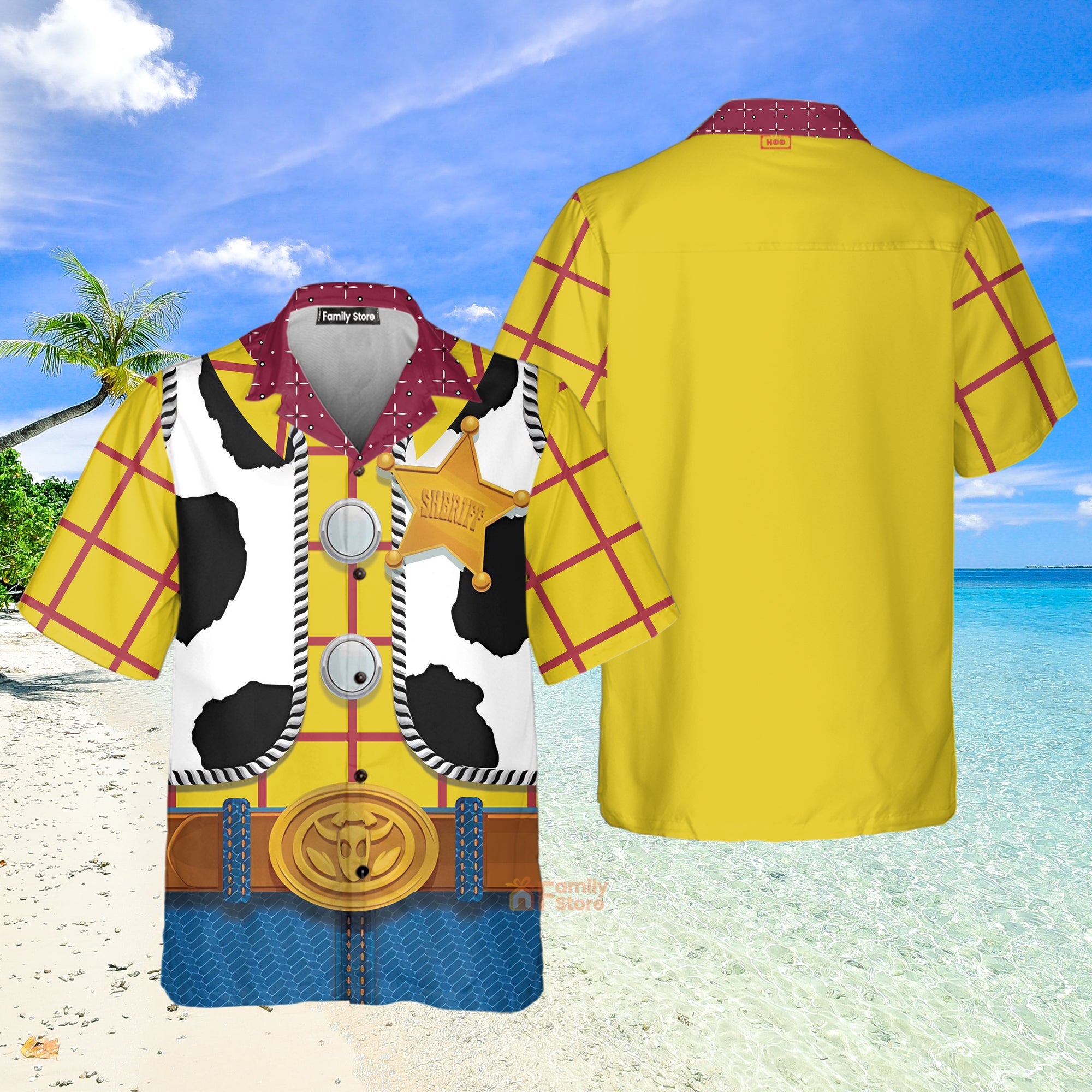 Woody Movies Toy Story Denim Style Vest Dress Up Cosplay Costume - Hawaiian Shirt