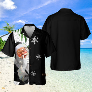 Christmas Santa Coming Black Hawaiian Shirt