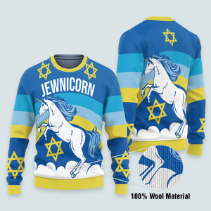 Jewnicorn Star Of David Ugly Christmas Sweater