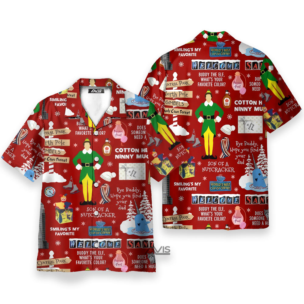 Christmas Buddy The Elf, What'S Your Favorite Cilor Red - Hawaiian Shirt