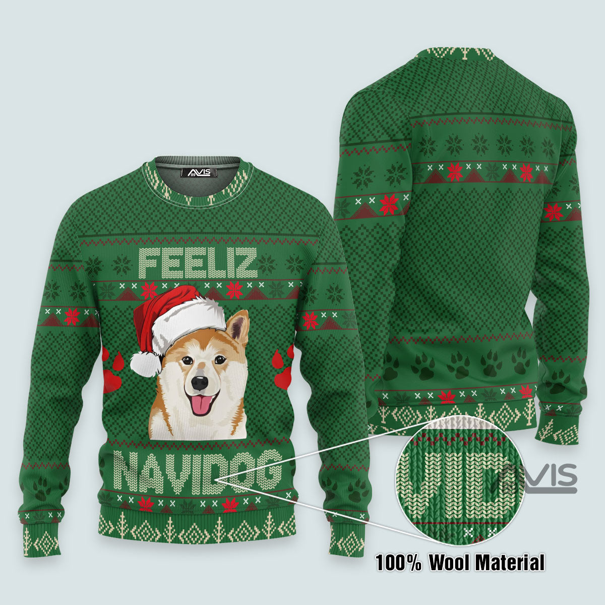 Shiba Inu Feliz Navidog Ugly Christmas Sweater