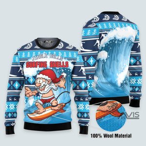 Jingle Bells Surfing Swells Christmas Funny Ugly Sweater