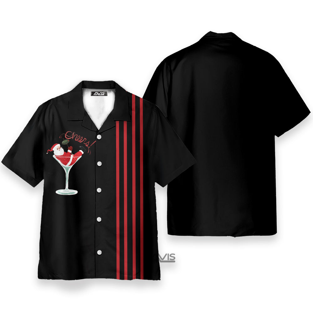 Christmas Santa Cheers Black - For Men And Women - Hawaiian Shirt