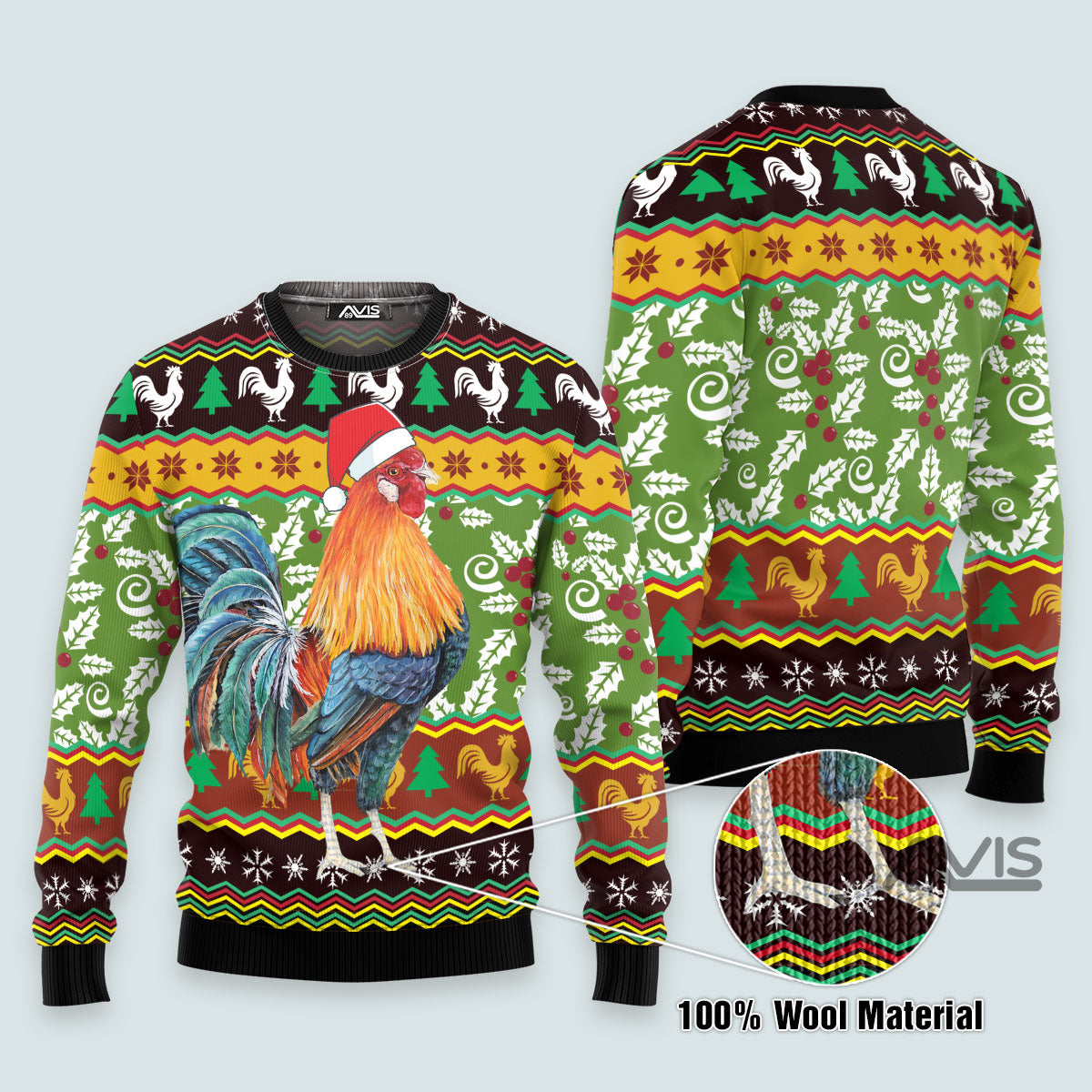 Chicken Cluck-ry Christmas Ugly Christmas Sweater