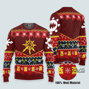 Warhammer Slay Bells Ring Khorne Chaos Iconic - Ugly Christmas Sweater