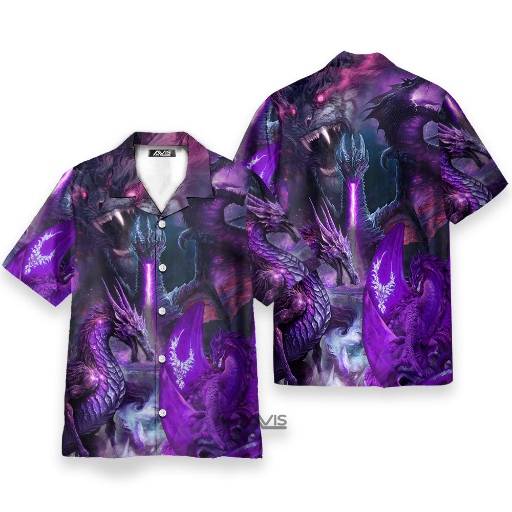 Dragon Dark Purple Lightning Art Style - Hawaiian Shirt