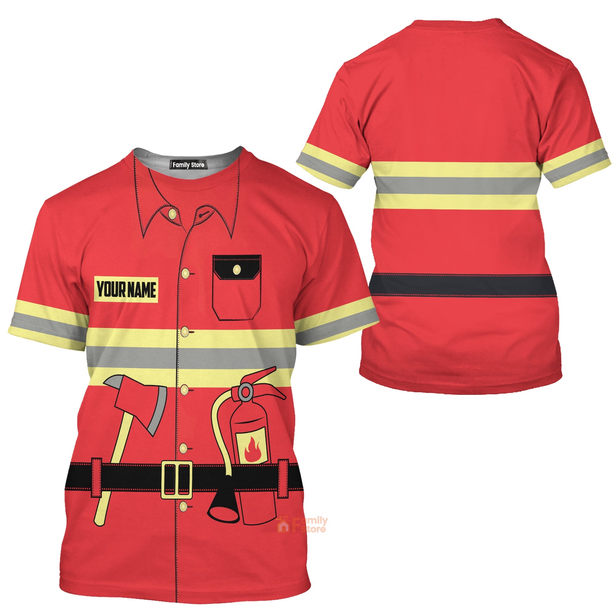 Personalized Firefighter Uniform All Over Print Costume Cosplay - T-Shirts