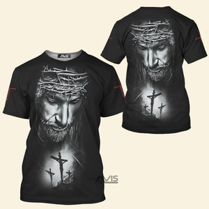 Avis89 Jesus Savior And Cross Dark Night - T-Shirt