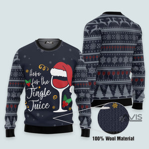 Here For The Jingle Juice Christmas Funny Ugly Sweater