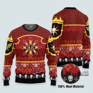 Warhammer Chaos Reigns Khorne Iconic - Ugly Christmas Sweater