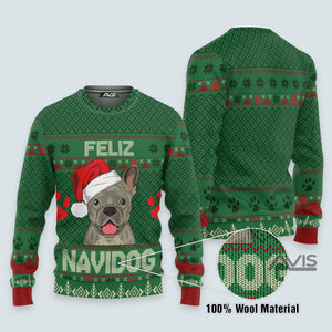 French Bulldog Feliz Navidog Ugly Christmas Sweater